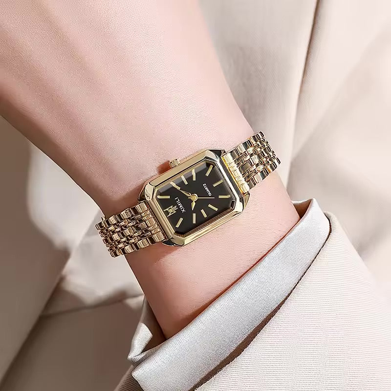 Stainless Steel Strap Watch Women Luxury Gift Quartz Wristwatch Student Fashion Simple Square Quartz Watches