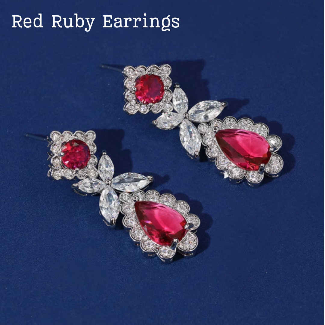 Scarlet Spark Luxury Jewelry Set - Elegant Necklace Earring Bracelet & Ring Set For Women