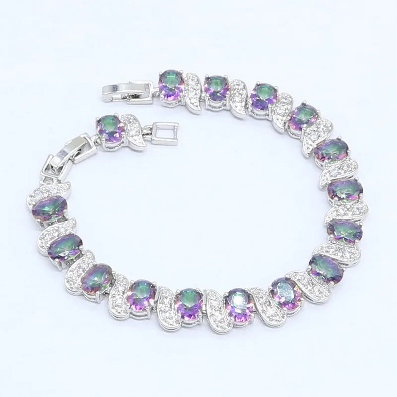 Aurora of Bastet - Luxury Peridot Ruby Pendant Earring Bracelet & Ring Set For Women