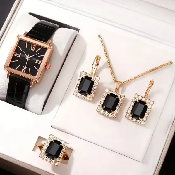 Lorena Jewelry Set - Women Fashion Quartz Watch Female Clock Square Dial Luxury Brand Design Women Watches Simple Ladies Wrist Watch Montre Femme