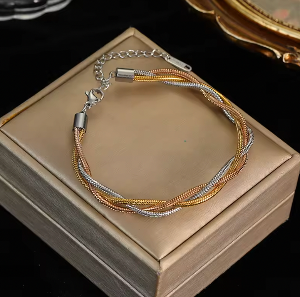 Love Flowers - Sincere Love Bracelet for Women Simple Style Link Chain Bangle Trendy Jewelry Gift