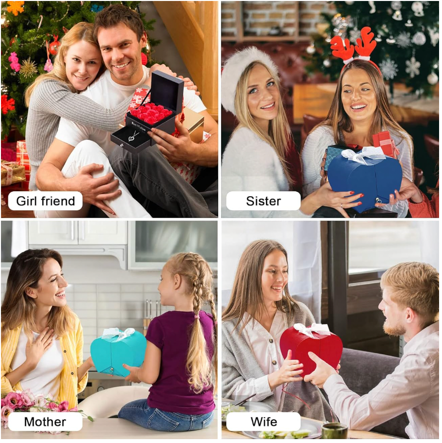 Luxury Rose Jewelry Box - Valentine's Day, Mother's Day, Eternal Flower Artificial Flower Gift Box Jewelry Box