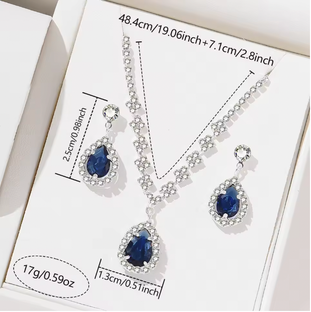 Azure Charm Luxury Jewelry Set - 4PCS/Set Square Diamond Starry Sky Black Dial Quartz Wristwatch PU Leather Strap Watch Jewelry Set Gift For Her