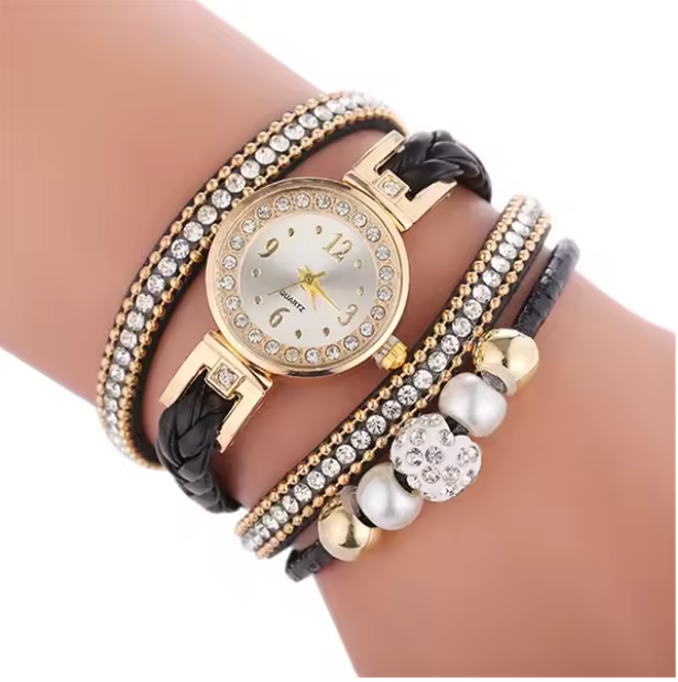 Shimmering Sophistication Bracelet Set - Relogio Ladies Womans Wrist Watches