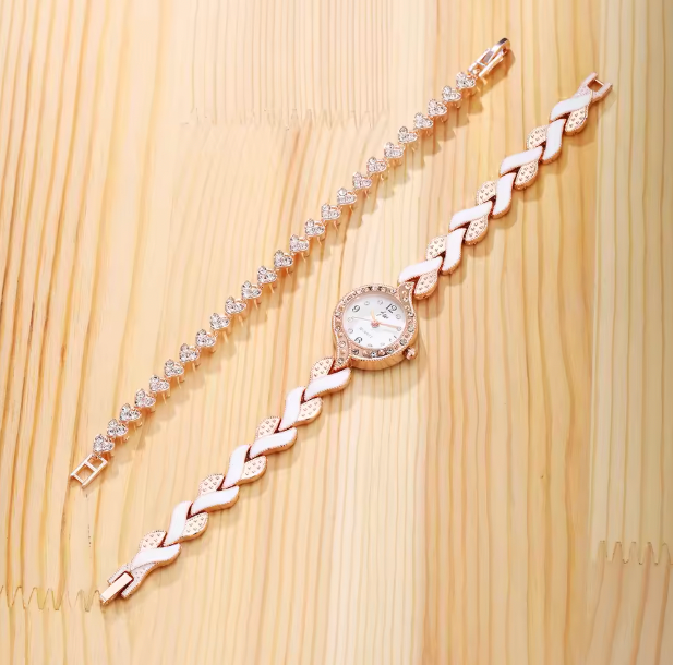 Gilded Essence Luxury Watch Set - 2PCS Set Luxury Watch & Bracelets