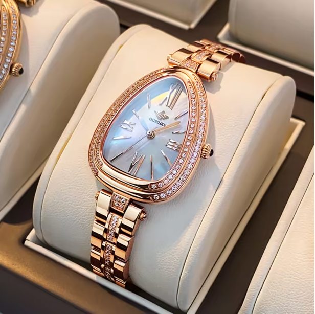 Iris & Gold Watch Set - Roman Scale Luxury Woman Quartz Dress Wristwatch Top Brand Waterproof Watch For Women Original Classic Watches