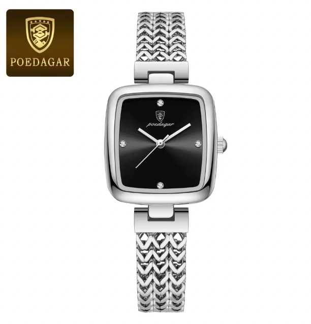 Grandeur Horology - Luxury Square Watch for Woman Waterproof Stainless Steel Ladies Quartz Watch Dress Elegant Women Watches