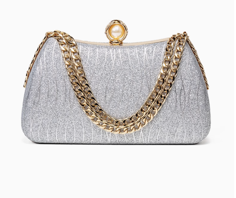 The Bastet Gold Charm - Pearl Champagne Purse