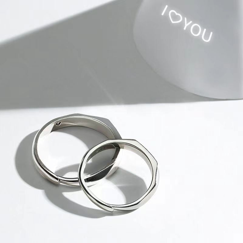 Truly New Light Matching Couple Ring Reflect Show "I Love U" Pattern Hidden Silver & Gold Jewelry For Gifts