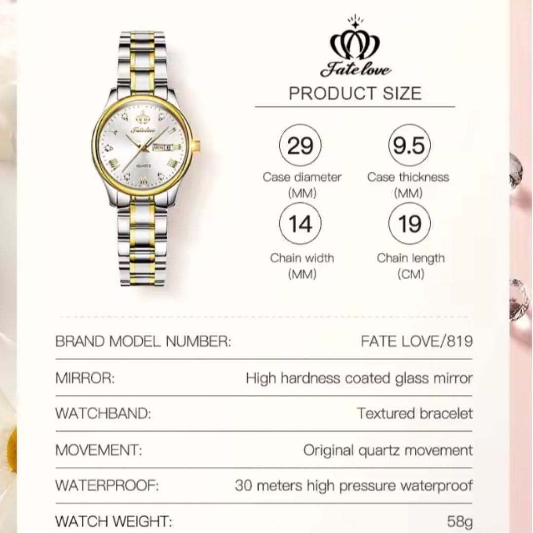 MESA LOVE LUXURY SET -  Classics Wristwatch Bracelet Pendant Necklace For Women, Valentines Gifts
