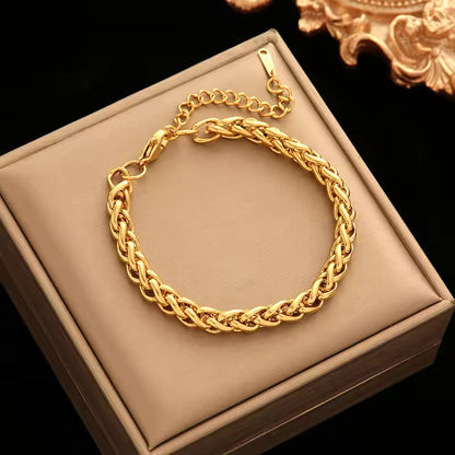 Hearty Knot - Knot Design Gold Tone Twisted Bracelet Bangles For Women