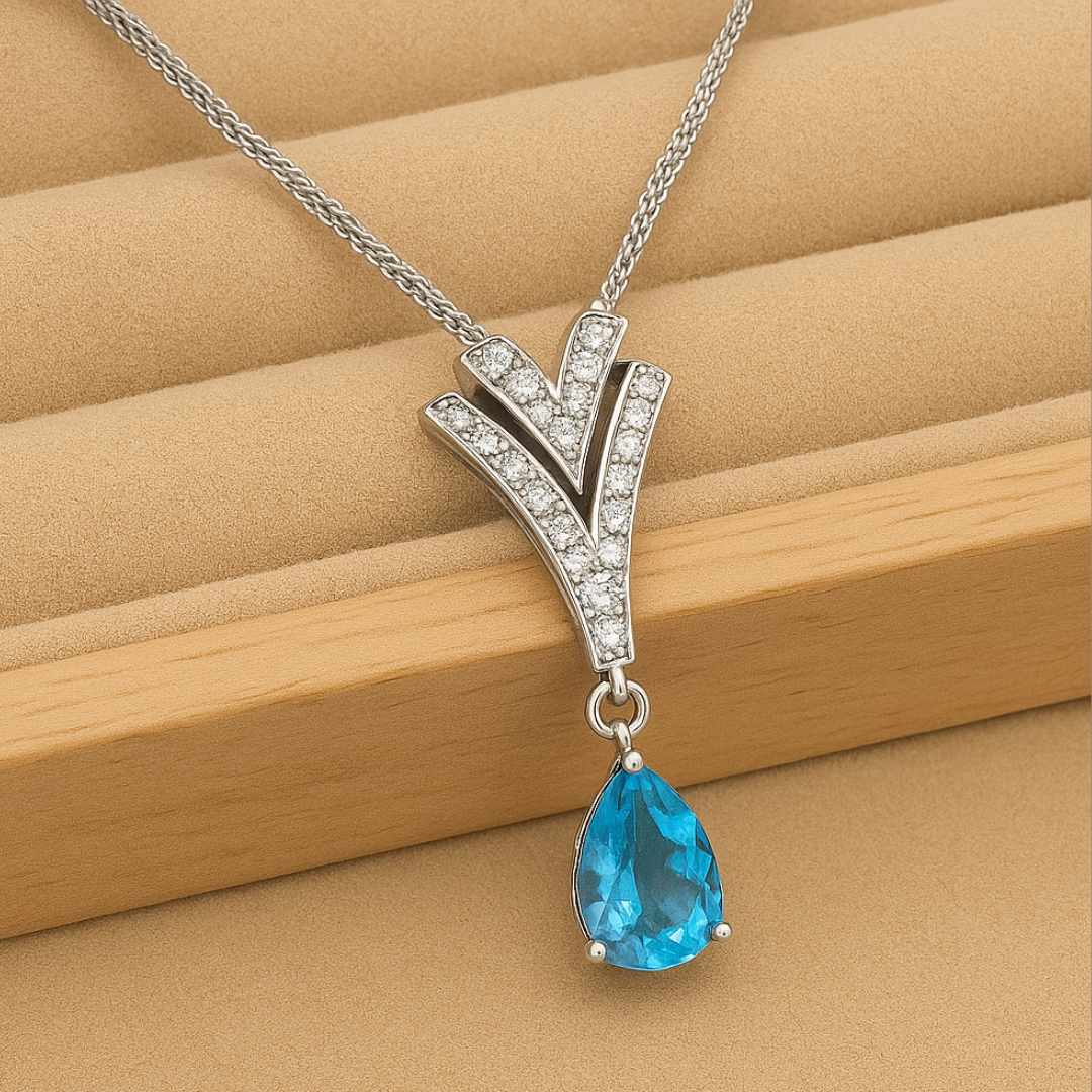 Eternal Harmony - Celestial Duo-Tone 925 Silver Crystal Bridal Set – Bracelet, Pendant Necklace, Ring & Long Earrings