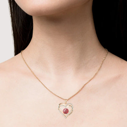Germe Personalized 12 Birthstone Card Gifts for Women's Forever Love Heart Pendant Necklace