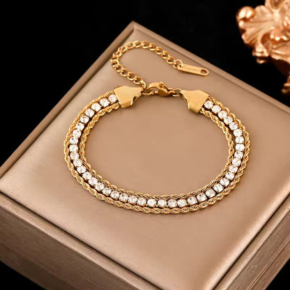 Hearty Knot - Knot Design Gold Tone Twisted Bracelet Bangles For Women