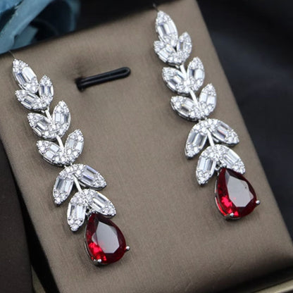 Crimson Elegance – Luxury Bracelet, Necklace, Earrings & Ring Set