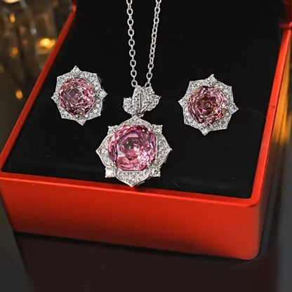 Crystal Purity Luxury Jewelry Set – Elegant Necklace, Earrings & Ring for Women