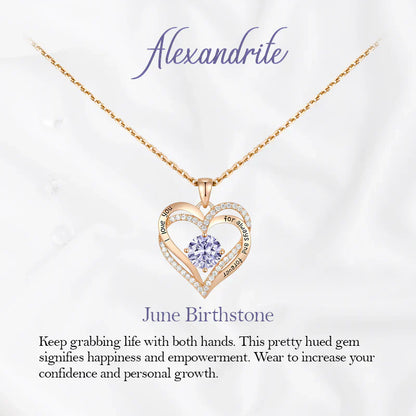 Germe Personalized 12 Birthstone Card Gifts for Women's Forever Love Heart Pendant Necklace