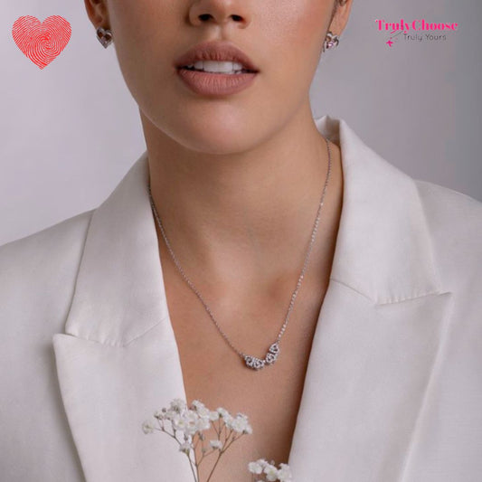 Rose Diamond Leaf Clover Heart Necklaces + Rose Gift Box