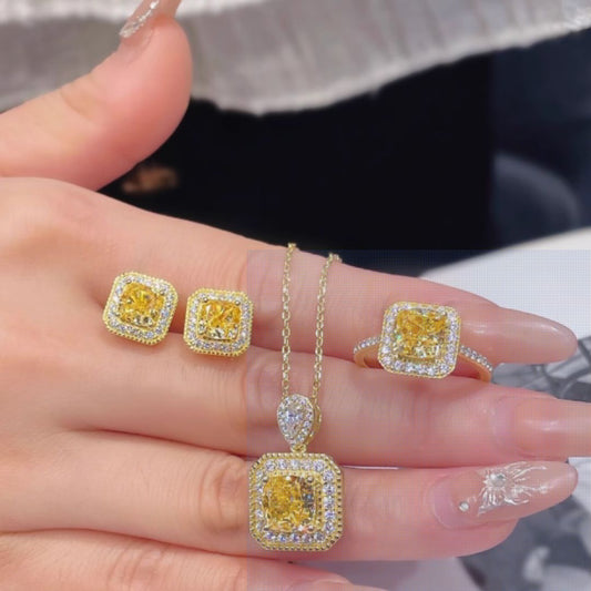 Golden Glow – Luxury Necklace, Earrings & Ring Set