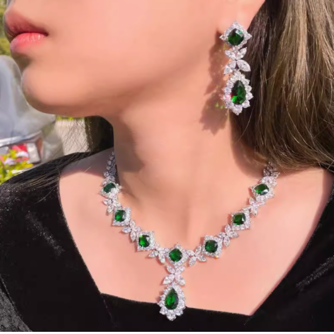 Scarlet Spark Luxury Jewelry Set - Elegant Necklace Earring Bracelet & Ring Set For Women