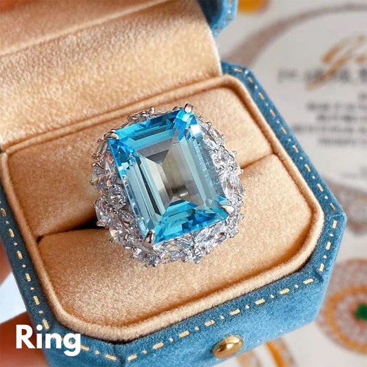 Healing Aset Blue Luxury – Elegant Bracelet, Pendant Necklace & Ring for Women