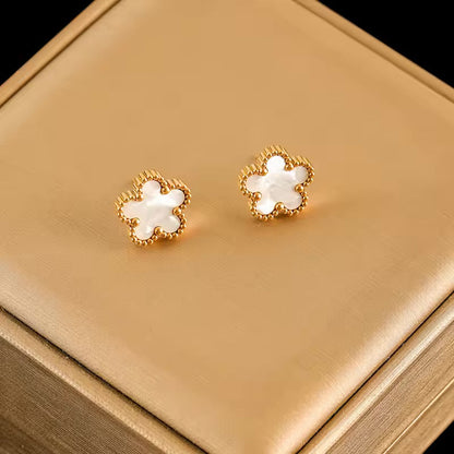 Clover Leaf - Black Reversible Leaf Clover Necklace Bracelets Earrings Set For Women Fashion Jewelry