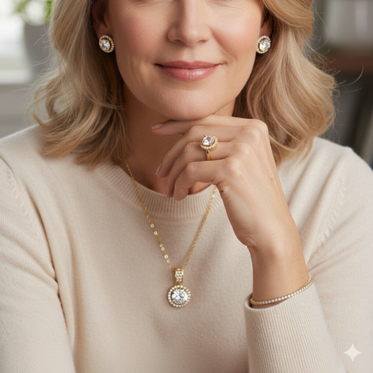 Golden Dawn Set - TrulyCharm Luxury Jewelry - November birthstone