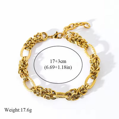 Hearty Knot - Knot Design Gold Tone Twisted Bracelet Bangles For Women