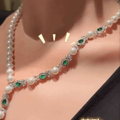 Luxeora Luxury Jewelry Set - Elegant Pearl Studded Zircon Bracelet Necklace Earrings & Ring Set