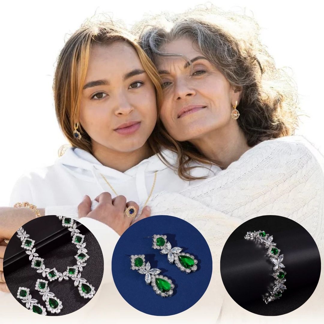 Scarlet Spark Luxury Jewelry Set - Elegant Necklace Earring Bracelet & Ring Set For Women