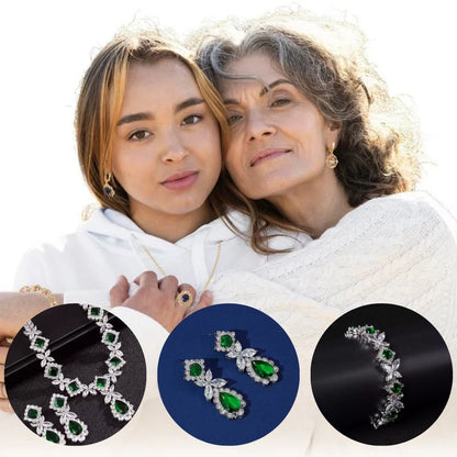 Scarlet Spark Luxury Jewelry Set - Elegant Necklace Earring Bracelet & Ring Set For Women