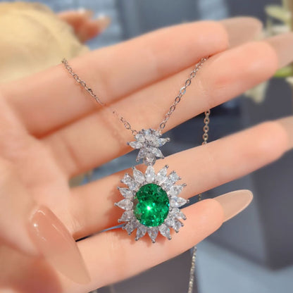 Green Goddess Glam – Luxury Jewelry Set with Pendant, Earrings & Ring