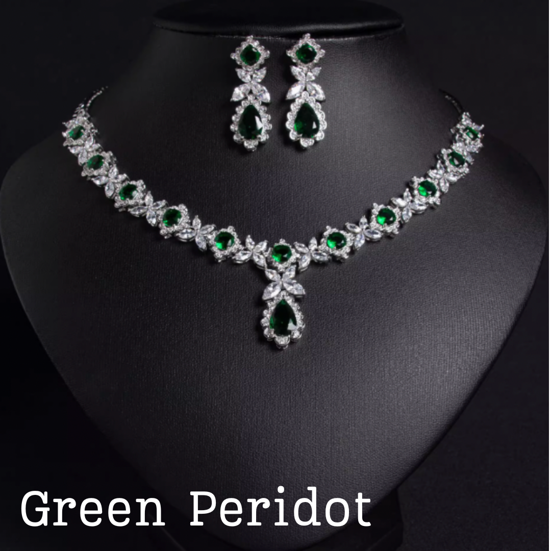 Scarlet Spark Luxury Jewelry Set - Elegant Necklace Earring Bracelet & Ring Set For Women