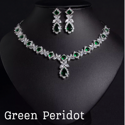 Scarlet Spark Luxury Jewelry Set - Elegant Necklace Earring Bracelet & Ring Set For Women
