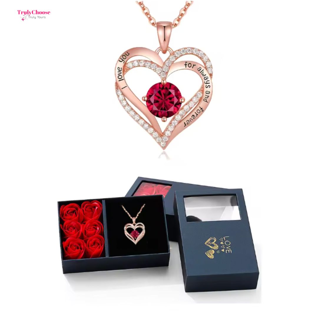 Heart of Love Jewelry Set - 6 Roses Eternal Rose Box