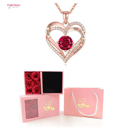 Heart of Love Jewelry Set - 6 Roses Eternal Rose Box