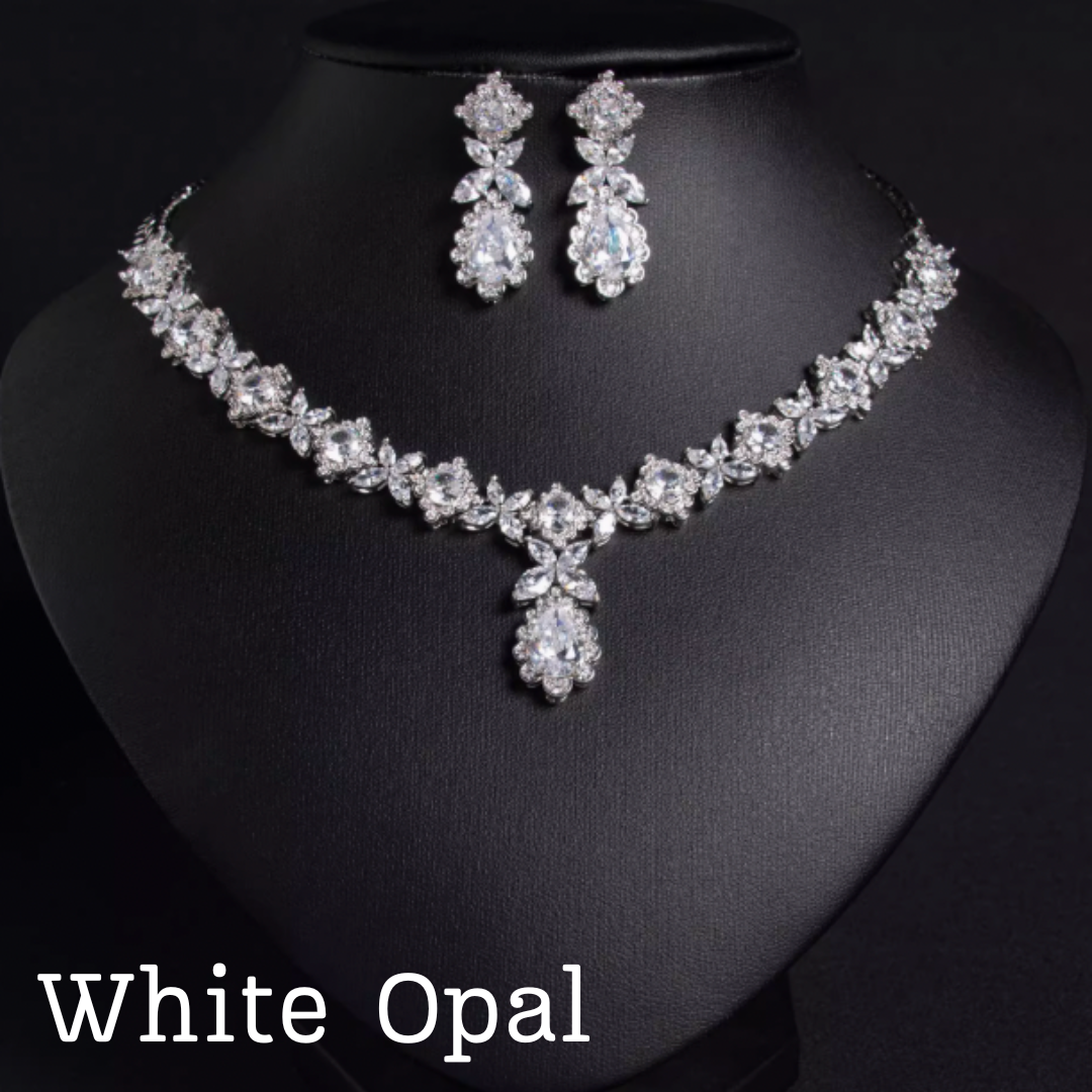 Scarlet Spark Luxury Jewelry Set - Elegant Necklace Earring Bracelet & Ring Set For Women
