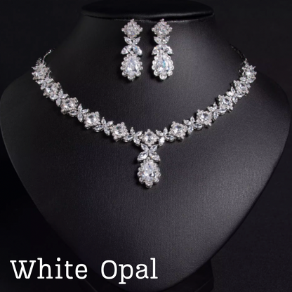 Scarlet Spark Luxury Jewelry Set - Elegant Necklace Earring Bracelet & Ring Set For Women