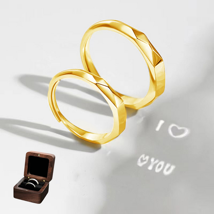Truly New Light Matching Couple Ring Reflect Show "I Love U" Pattern Hidden Silver & Gold Jewelry For Gifts