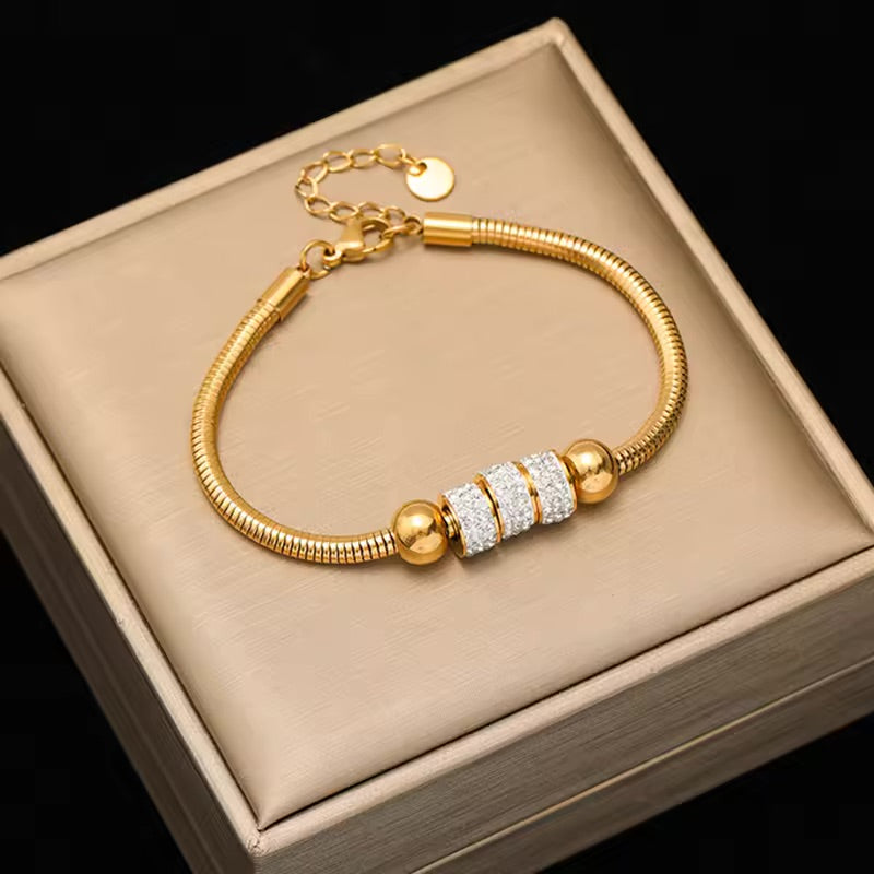 Hearty Knot - Knot Design Gold Tone Twisted Bracelet Bangles For Women