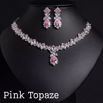 Scarlet Spark Luxury Jewelry Set - Elegant Necklace Earring Bracelet & Ring Set For Women