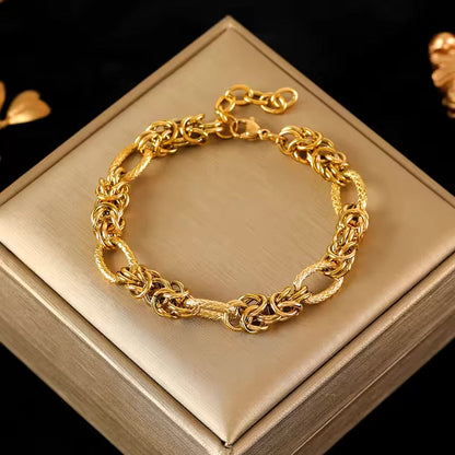 Hearty Knot - Knot Design Gold Tone Twisted Bracelet Bangles For Women
