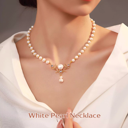 Hathor's Radiance -  Truly Charm Elegant Radiance Cultured Pearl Necklace - Bracelet - Earrings - Ring 4pcs Jewelry Set