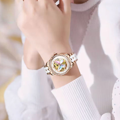 Trinity Luxe Collection - OLEVS 6615 Butterfly Hollow Luxury Mechanical Watch For Women Top Brand Original Watches Diamond Waterproof Ladies Hand Clock