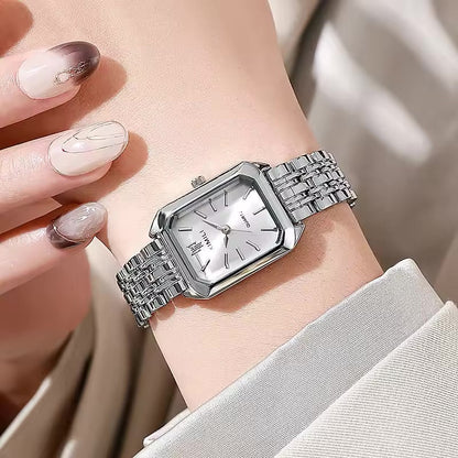 Stainless Steel Strap Watch Women Luxury Gift Quartz Wristwatch Student Fashion Simple Square Quartz Watches