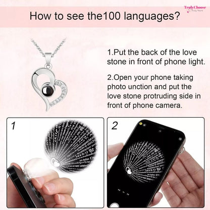 100 Languages I Love You - Eternal Rose Gifts for Her Cute Gift Box Forever Rose & Necklace
