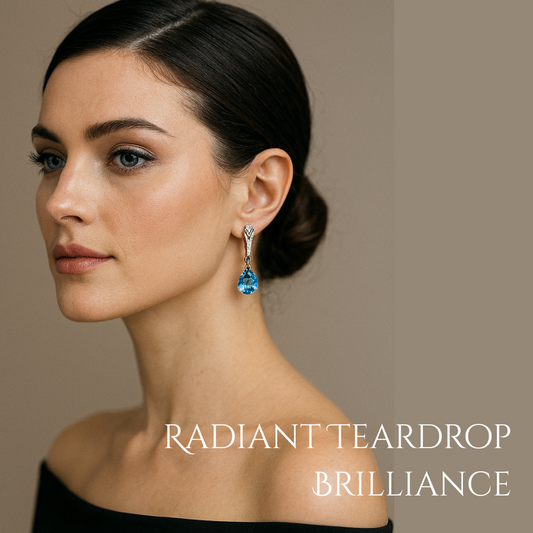Eternal Harmony - Celestial Duo-Tone 925 Silver Crystal Bridal Set – Bracelet, Pendant Necklace, Ring & Long Earrings
