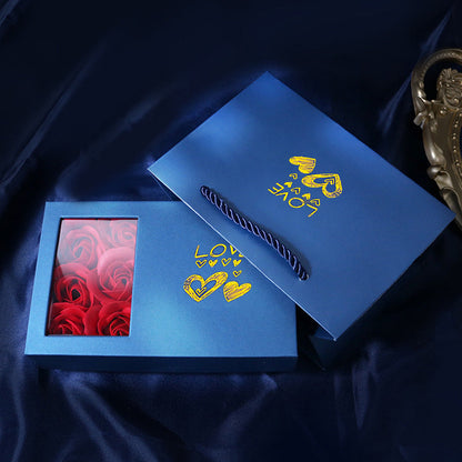 6 Rose Flower Gift Box Necklace Earrings Bracelet Ring Storage For Women