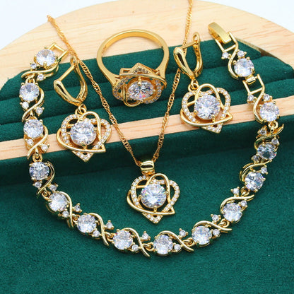 Chic N 'Classy Set - Hand - Crafted Pendant Earring Bracelet & Ring Set For Women