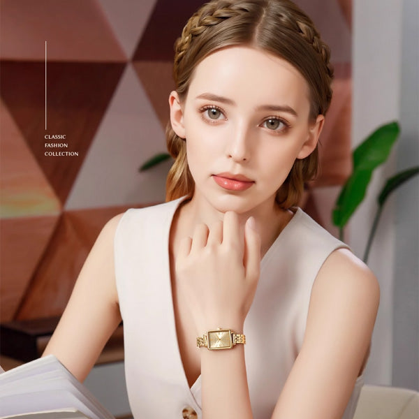 Chic Square Women’s Watch for Modern Minimalist Style (2 Free Gifts & Full Box)